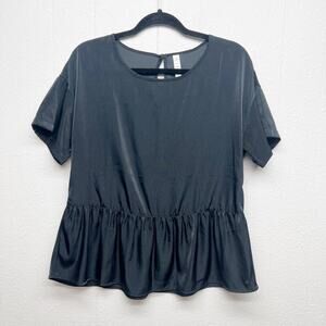Ripzone Top Womens Small Ruffle Hem Lightweight Whimsigoth Witchy Dark Boho Chic